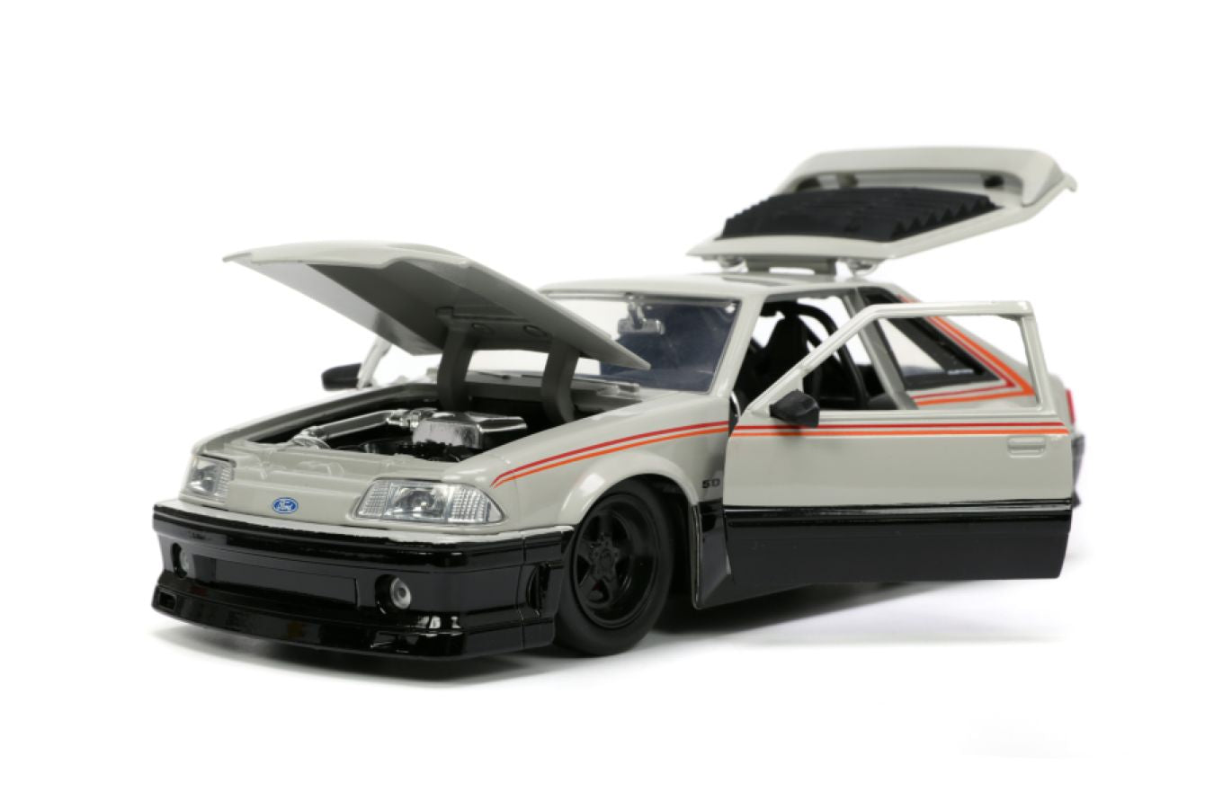 Big Time Muscle - Ford Mustang GT 1989 Grey / Black 1:24 Scale Diecast Vehicle