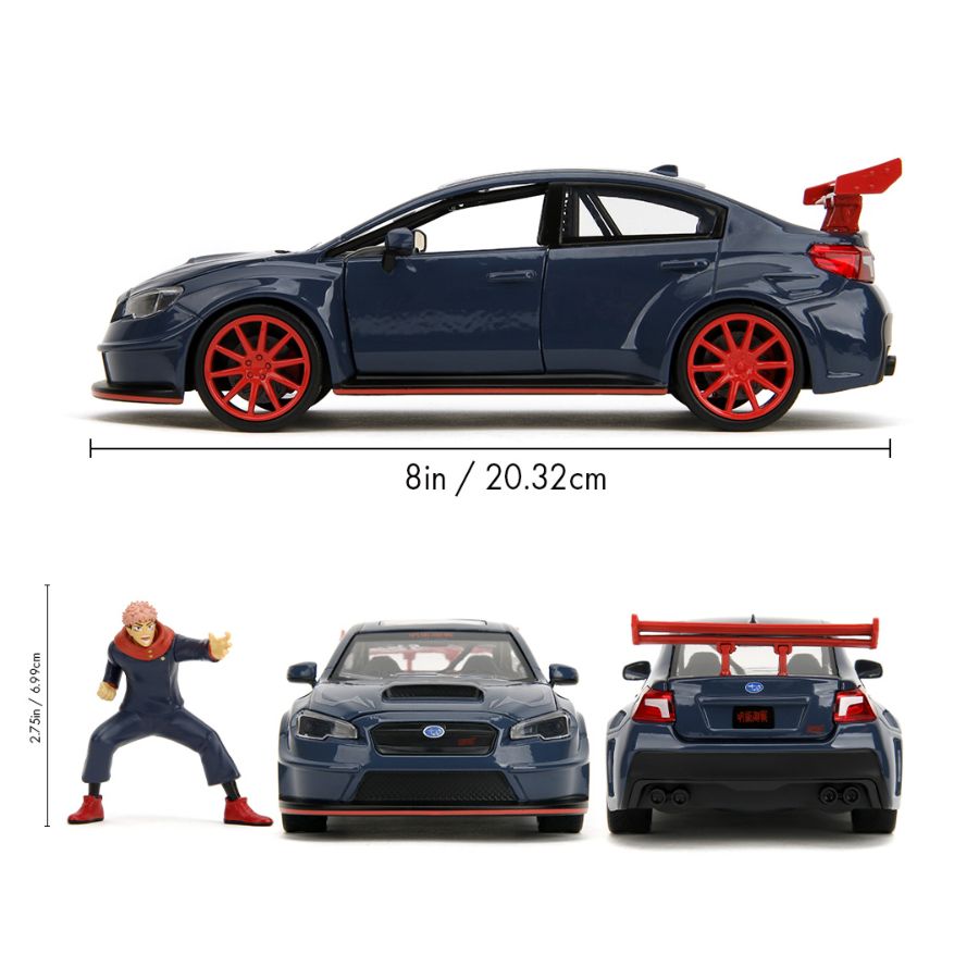 Jujutsu Kaisen - 1:24 2016 Subaru WRX STI Diecast Vehicle with Yuji Itadori 2.75" Figure