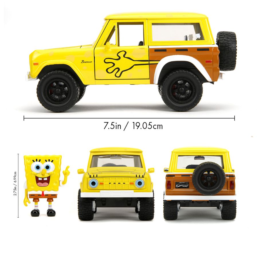 Spongebob Squarepants - 1972 Ford Bronco (with Spongebob) 1:24 Scale Diecast Vehicle