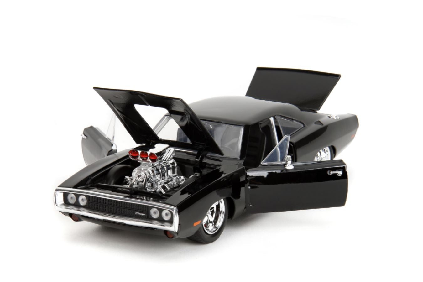 Hollywood Rides - 1970 Dodge Charger w/Dom Toretto 1:24 Diecast Set