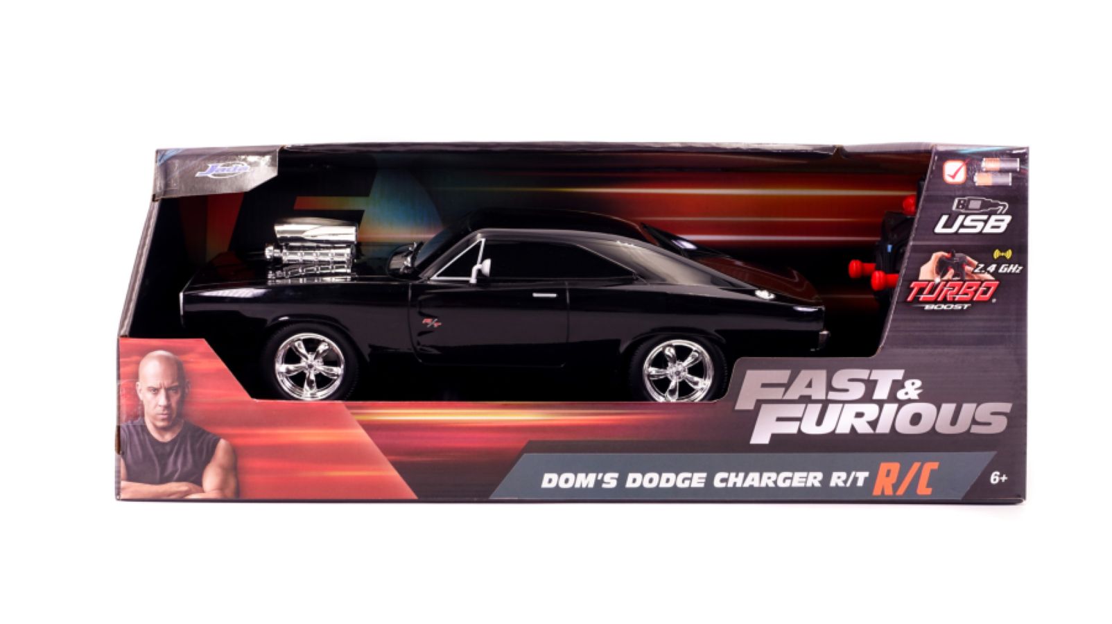 Fast & Furious - Dom's 1970 Dodge Charger R/T 1:16 Scale Remote Control Car