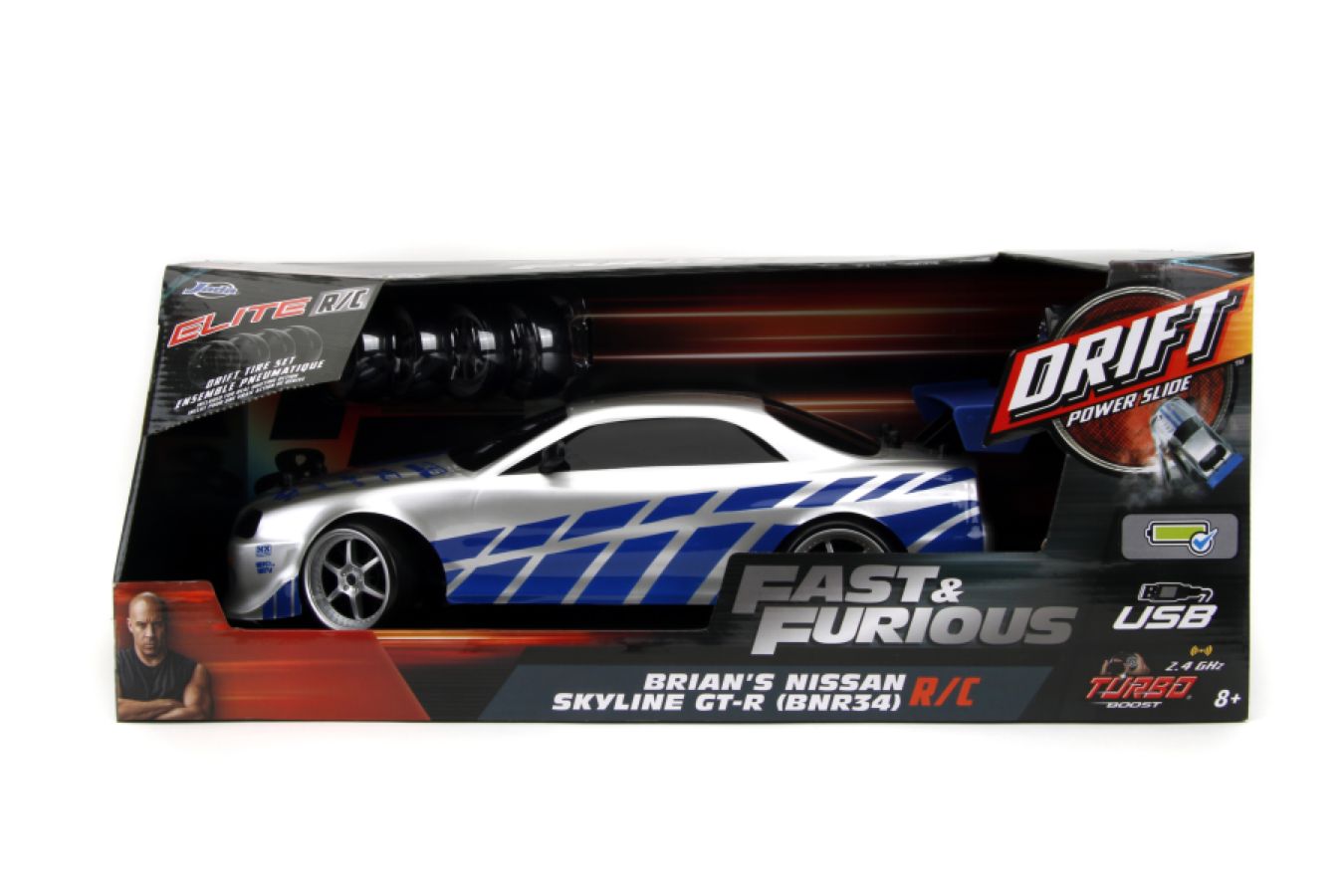 Fast & Furious - 2002 Nissan Skyline GT-R (BNR34) 1:10 Scale Remote Control Car