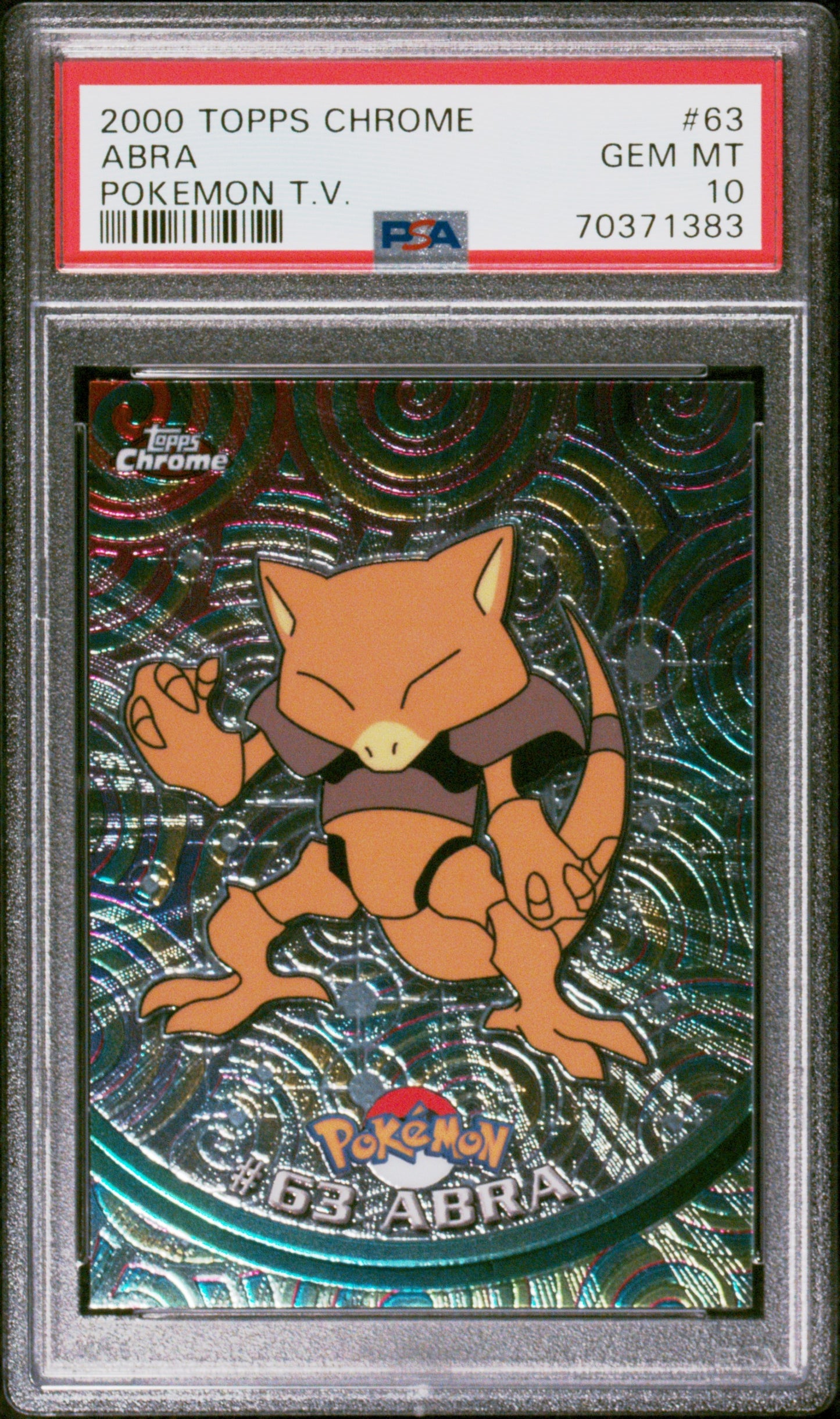 2000 Topps Chrome Pokemon T.V. 63 Abra Pokemon T.V.