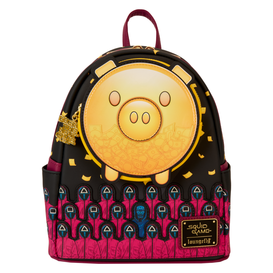 Squid Game - Piggy Bank Masked Men Glow Mini Backpack