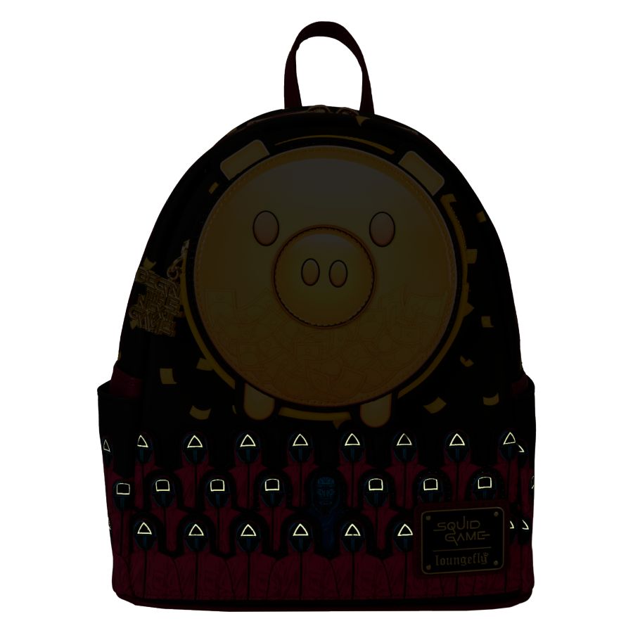 Squid Game - Piggy Bank Masked Men Glow Mini Backpack