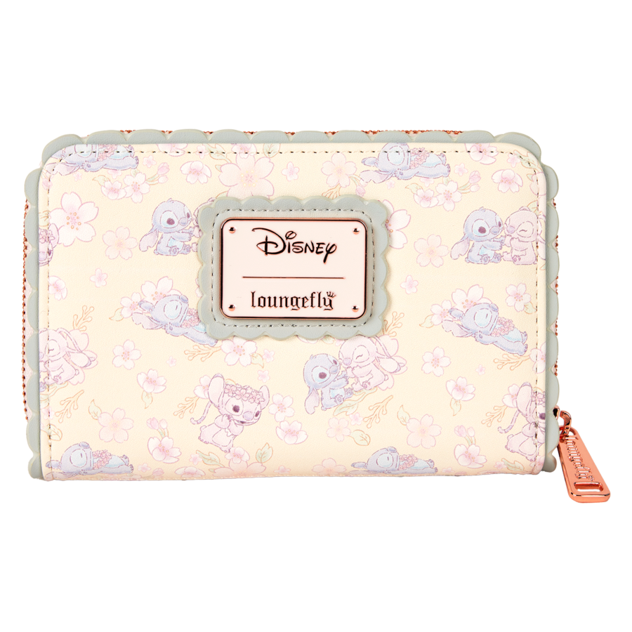 Disney - Cute Stitch Cherry Blossom Zip Around Wallet