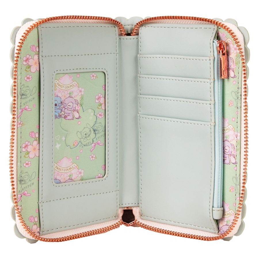 Disney - Cute Stitch Cherry Blossom Zip Around Wallet