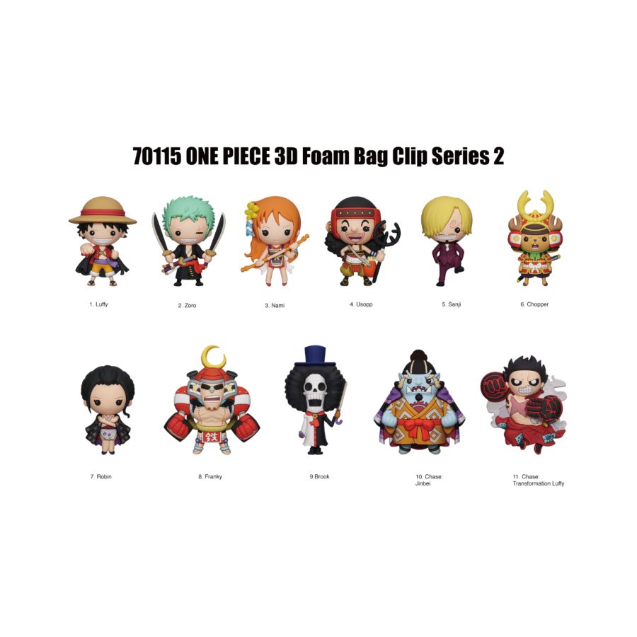 One Piece - 3D PVC Bag Clips Blind Bag Series 2 (Display of 24)