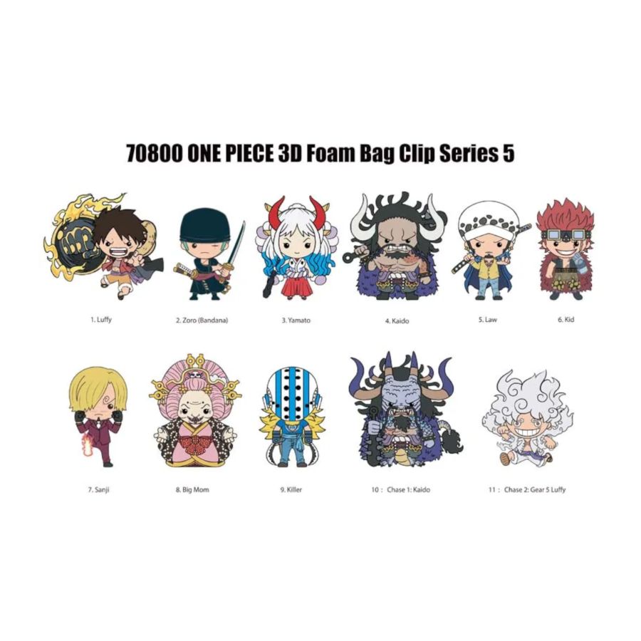 One Piece - 3D PVC Bag Clips Blind Bag Series 5 (Display of 24)