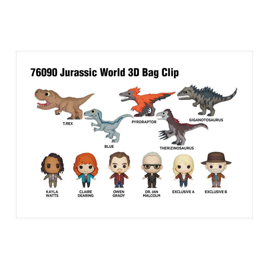 Jurassic World - 3D PVC Bag Clips Blind Bag (Display of 24)