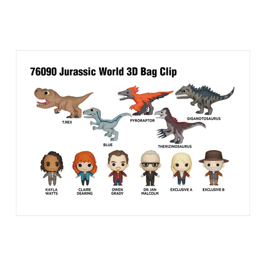 Jurassic World - 3D PVC Bag Clips Blind Bag (Display of 24)