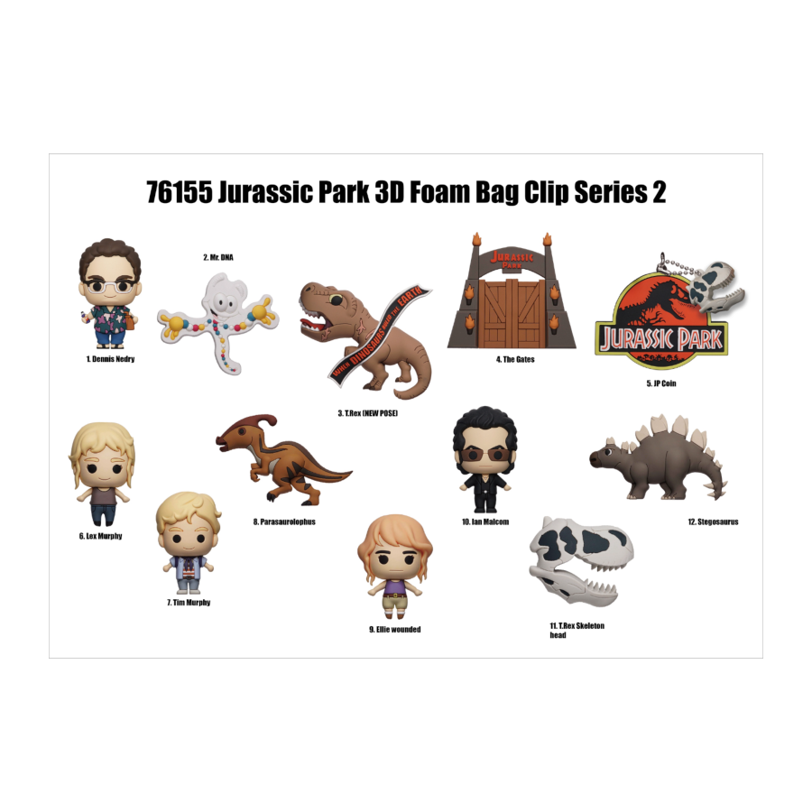 Jurassic Park - 3D PVC Bag Clips Blind Bag Series 2 (Display of 24)