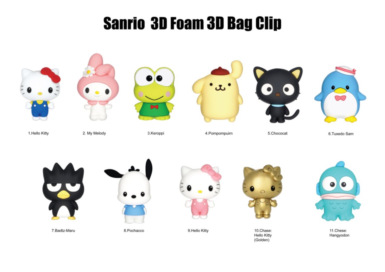 Hello Kitty - 3D Foam Bag Clips Series 1 Blind Bag (Display of 24)