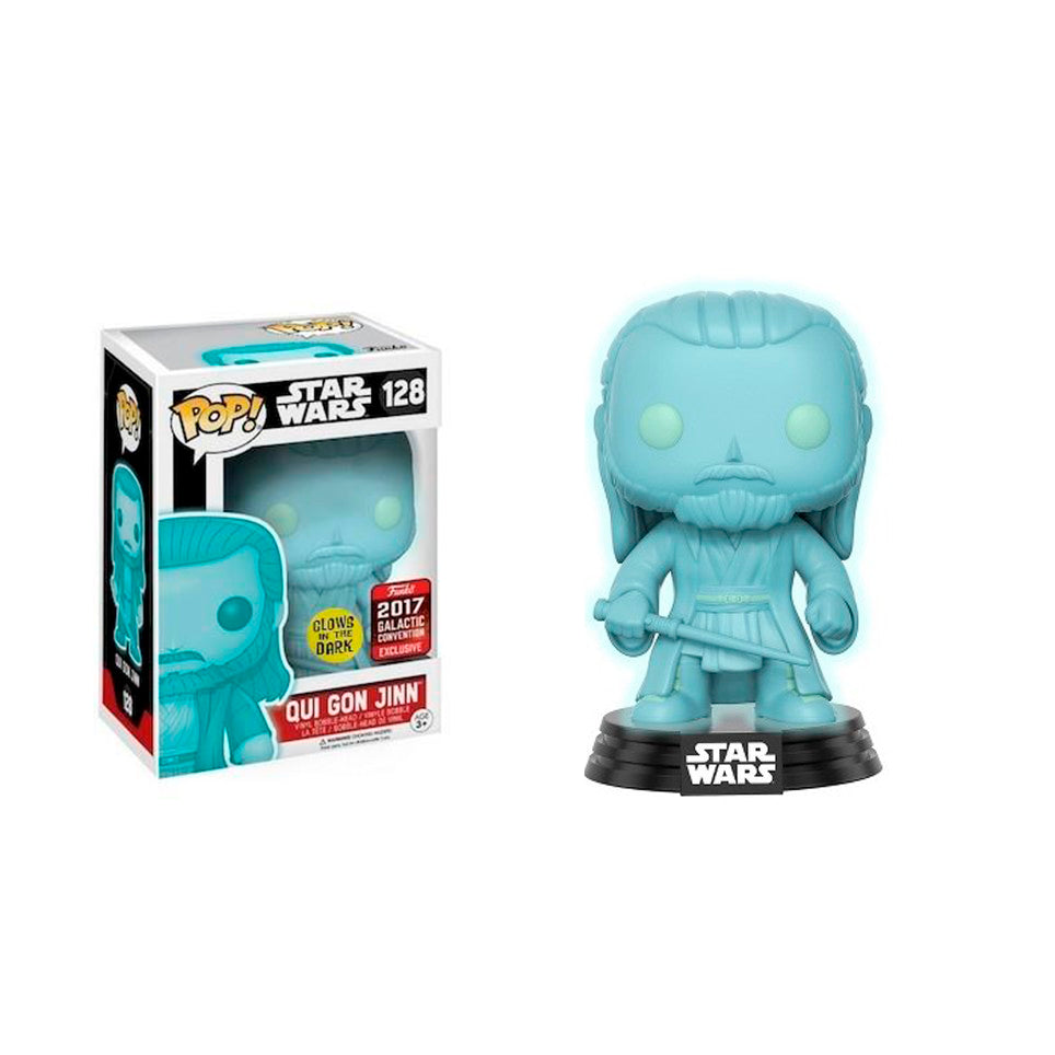 Star Wars - Qui Gon Jinn (Holographic) 2017 Galactic Convention Exclusive Pop! Vinyl #128