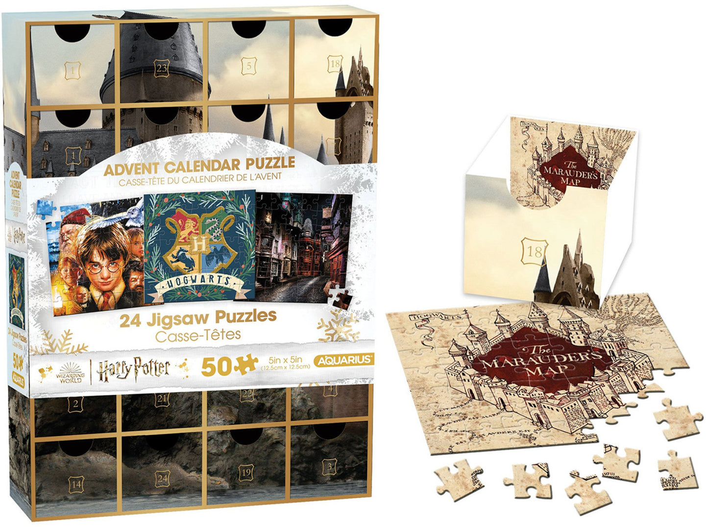 Aquarius Puzzle Harry Potter Advent Calendar Puzzle (24 Jigsaw Puzzles / 50 Pieces Each)