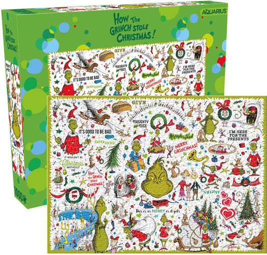 Aquarius Puzzle How the Grinch Stole Christmas Collage Puzzle 1,000 pieces