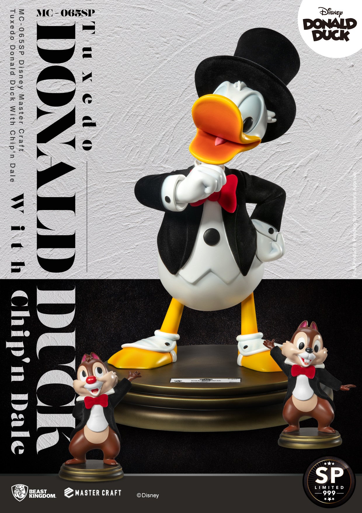 Beast Kingdom Master Craft Tuxedo Donald Duck with Chip'n Dale