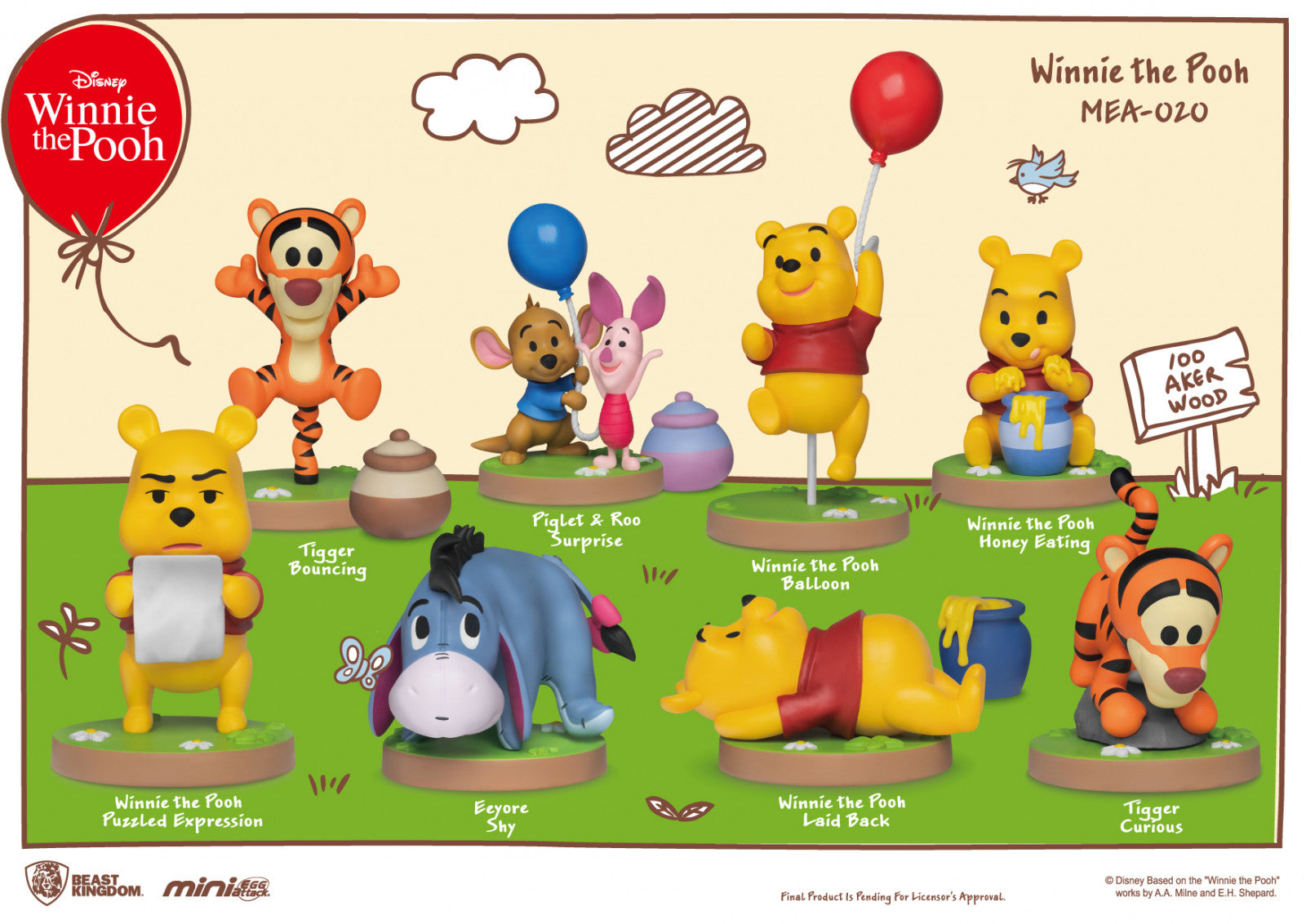 Beast Kingdom Mini Egg Attack Disney Winnie the Pooh Series Set (8 in ...