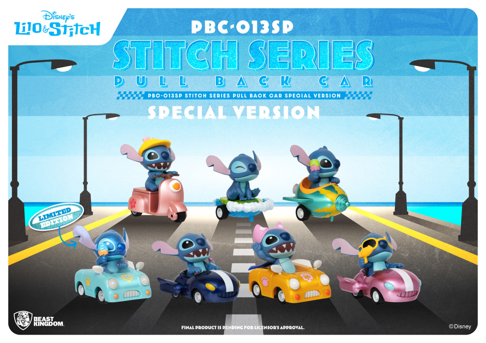 Beast Kingdom Pull Back Car Series Stitch Series Special Version (6 in the Assortment)