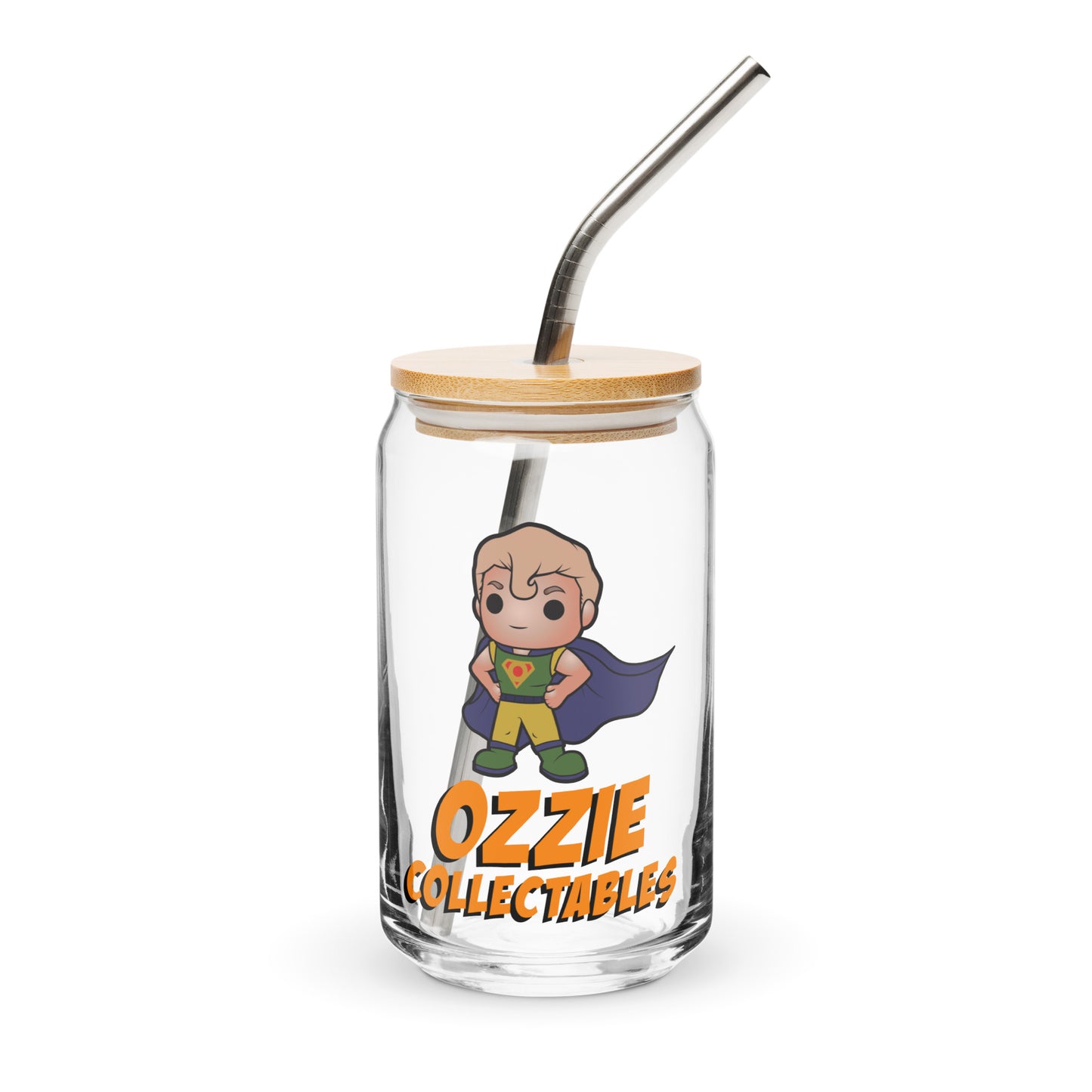 Ozzie Collectables Logo Can Shaped Glass w/ Straw