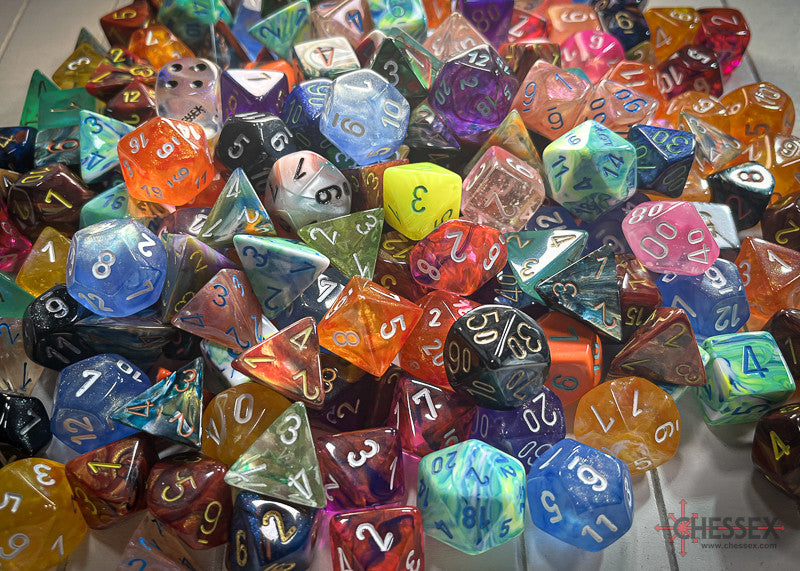 Chessex 200 Individual Polyhedral Discontinued & Lab Dice Sale Bag