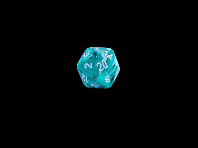 Chessex D20 Dice Marble Mini-Polyhedral Oxi-Copper/white d20