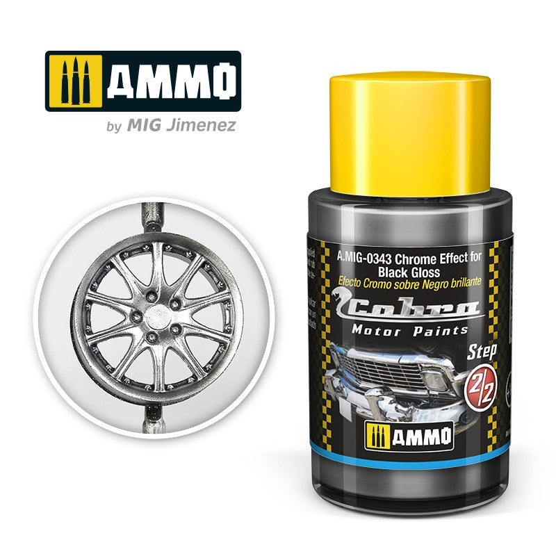 Ammo by MIG - Cobra Motor - Chrome Effect For Black Gloss 30ml