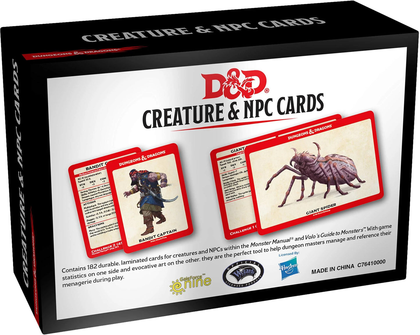 D&D Dungeons & Dragons Spellbook Cards Creatures & NPCs