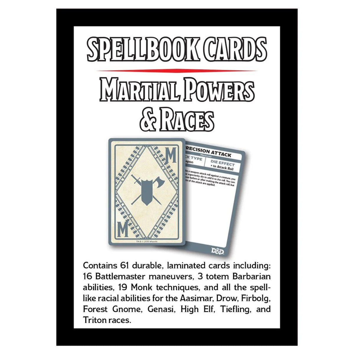 D&D Dungeons & Dragons Spellbook Cards Martial Powers & Races