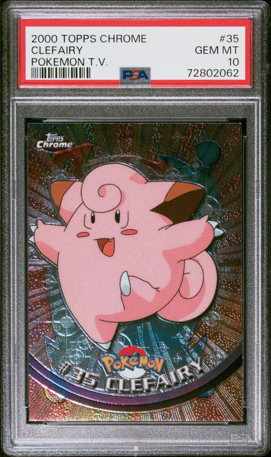 2000 Topps Chrome Pokemon T.V. 35 Clefairy Pokemon T.V.