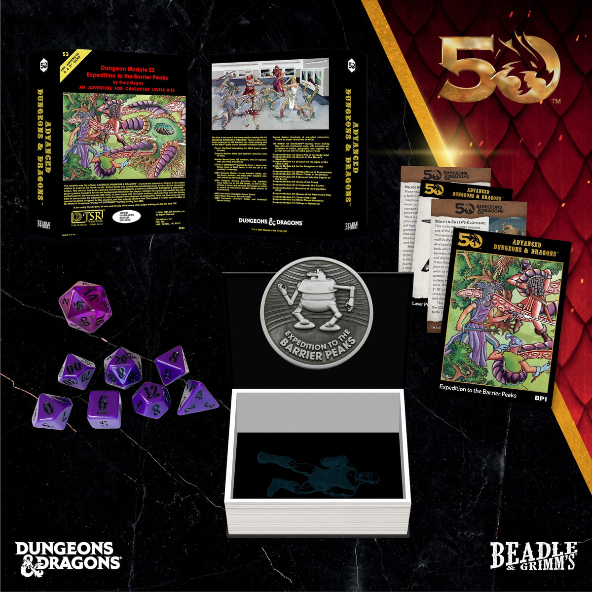 Beadle & Grimm's Expedition to Barrier Peaks Dice & Accessories Set D&D 50th