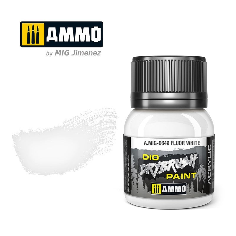 Ammo by MIG - Drybrush - Fluor White  40ml