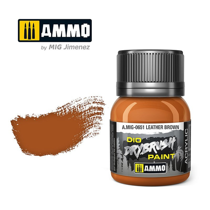 Ammo by MIG - Drybrush - Leather Brown  40ml