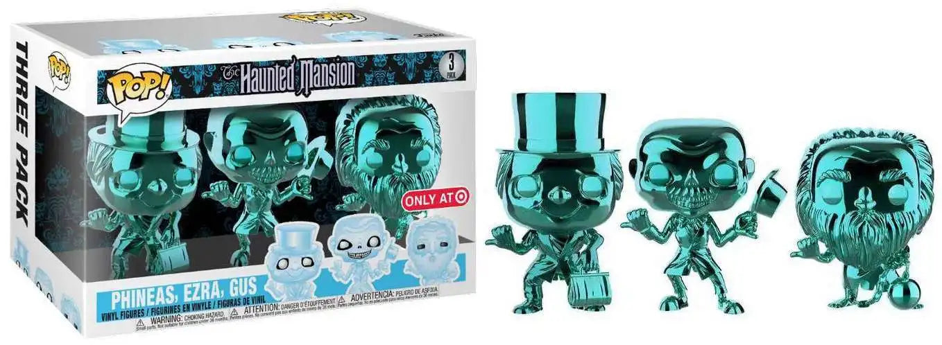 The Haunted Mansion - Phineas, Ezra and Gus Blue Chrome 3 Pack Pop Vinyl