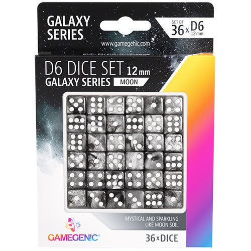 Gamegenic Galaxy Series - Moon - D6 Dice Set 12 mm (36 pcs)