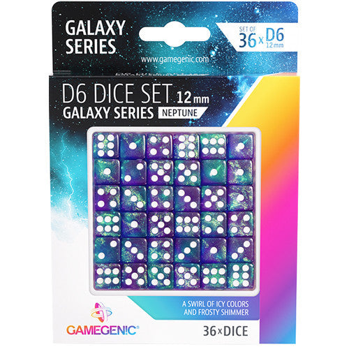 Gamegenic Galaxy Series - Neptune - D6 Dice Set 12 mm (36 pcs)