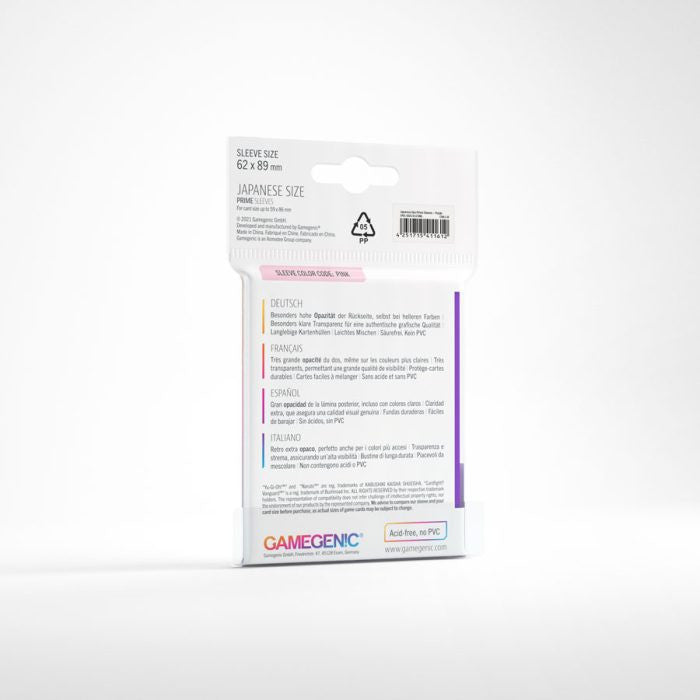 Gamegenic Prime Japanese Sized Sleeves - Size Code PINK - Sleeve Colour Purple (62mm x 89mm) (60 Sleeves Per Pack)