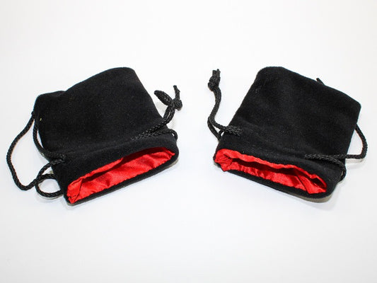 Koplow Small Velvet Dice Bag: Black with Red Lining