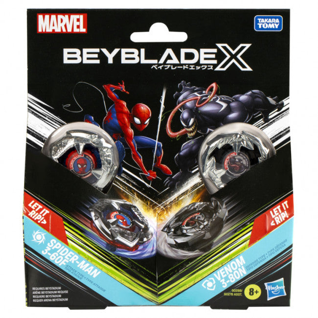 Beyblade X Marvel Collab: Spider-Man 3-60F vs. Venom 3-80N