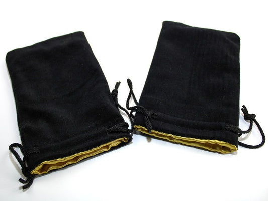 Koplow Large Velvet Dice Bag: Black with Gold Lining