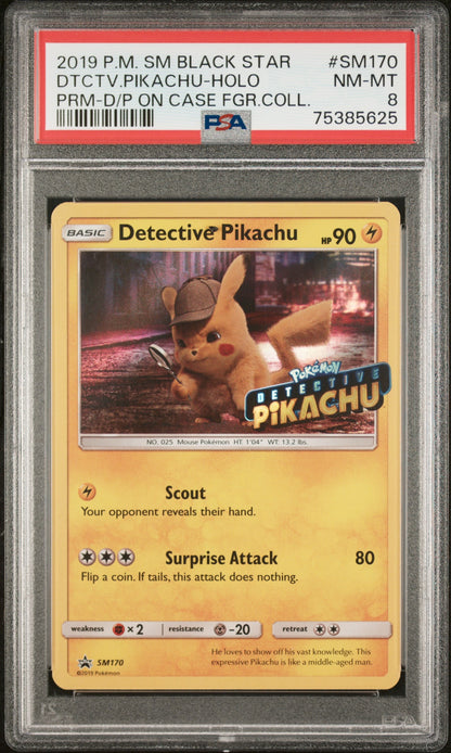 2019 Pokemon Sm Black Star Promo Sm170 Dtctv.Pikachu-Holo Prm-D/P On Case Fgr.Coll.