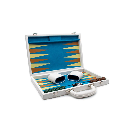 LPG Classics Leather Backgammon Set  - White