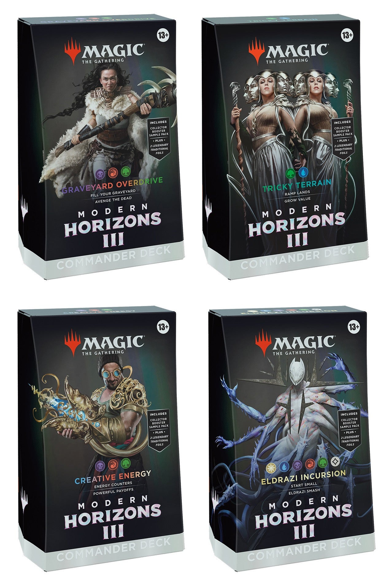 Magic the Gathering Modern Horizons 3 Commander Decks (4 Decks Per Display)