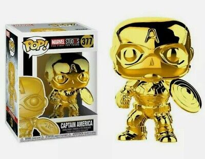 Marvel Studios 10th Anniversary - Captain America Gold Chrome Pop! Vinyl #377