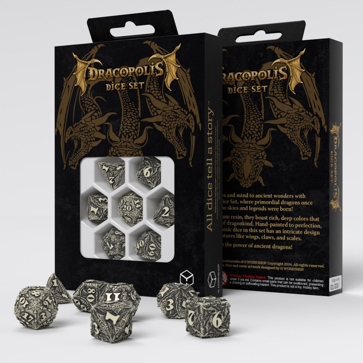 Q Workshop - Dracopolis - The Scandinavian Blackfang Dice Set 7