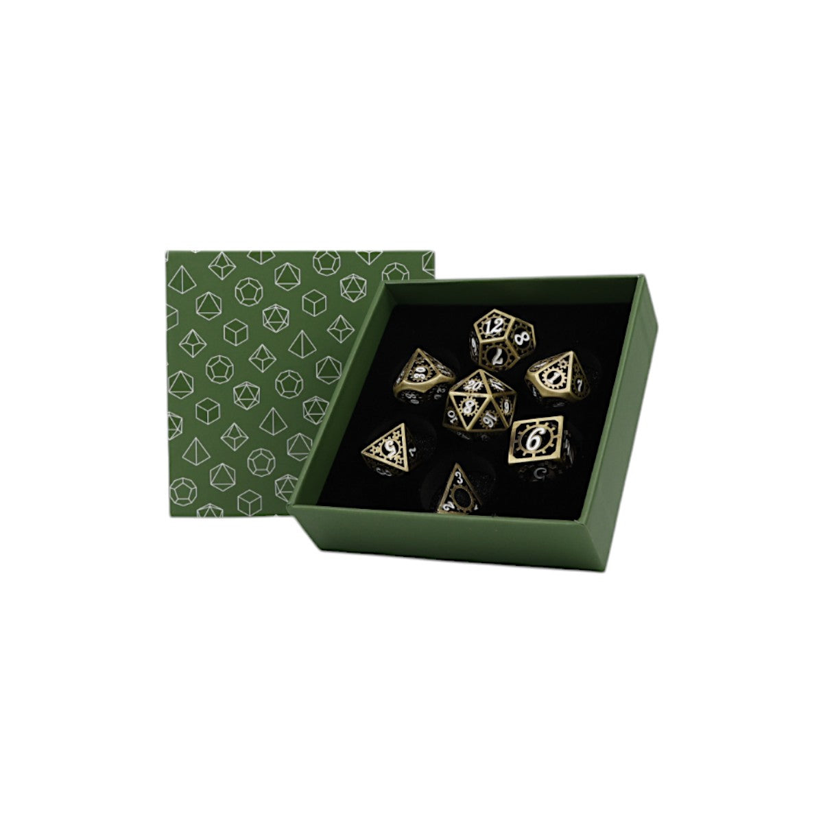 LPG Dice Clockwork Sun Dice Set Tarnished Gold