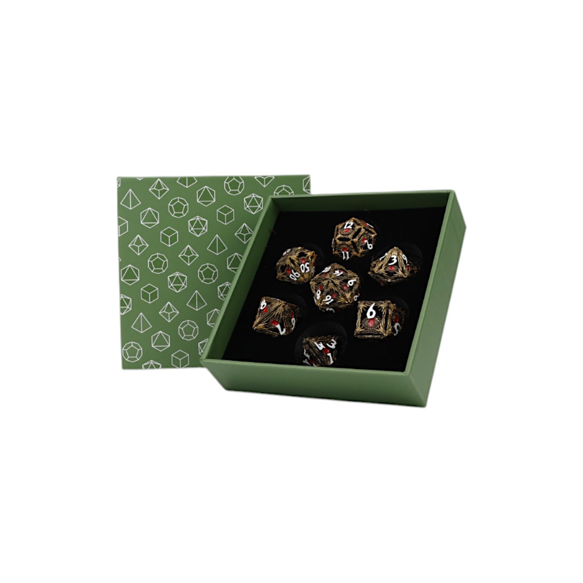 LPG Dice Dragon Eye Dice Set Ancient Bronze/Red