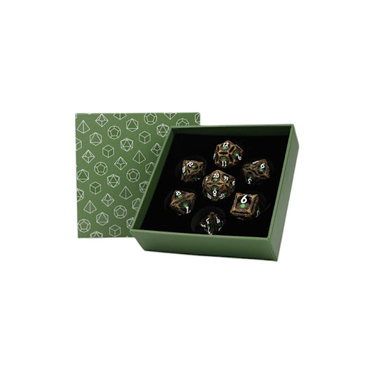 LPG Dice Dragon Eye Dice Set Ancient Bronze/Green