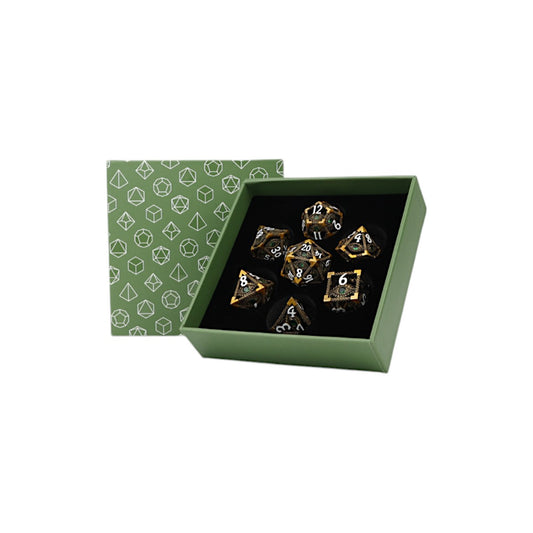 LPG Dice Scaled Eye Dice Set Ancient Bronze/Green