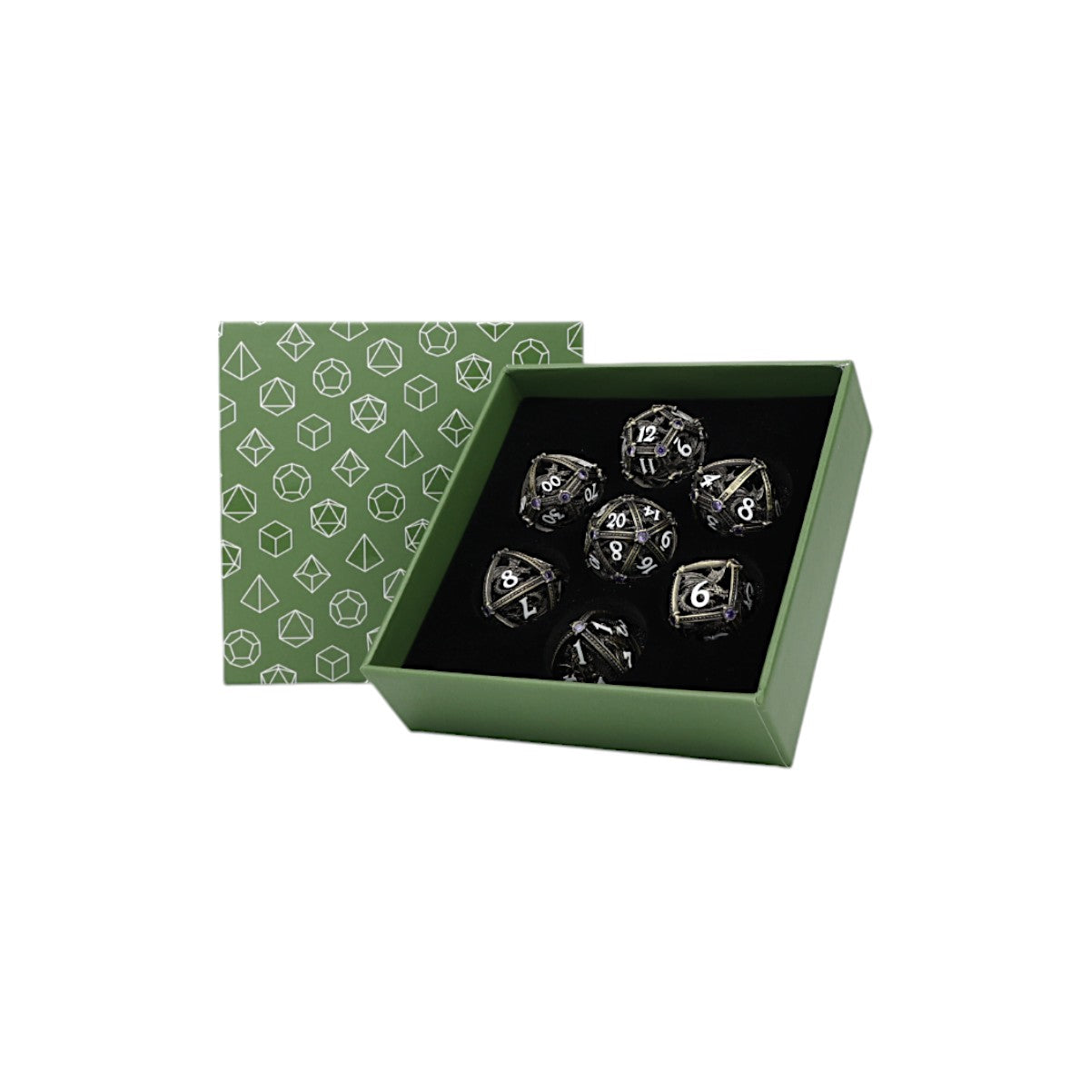 LPG Dice Hoard Guardian Dice Set Tarnished Gold/Purple